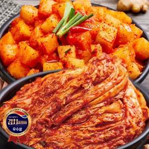 [하프클럽/수아네]강원도 영월 솜씨가 신토불이 포기김치 5kg+깍두기5kg