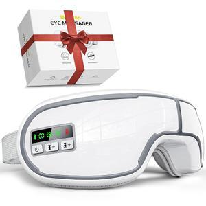 열, 음악, 압박, 조절 가능한 수면 마스크 마사지 휴일 선물 여성 남성용 빈캅 마사지기, 용 스티리 눈 감소, 눈의 피로 , 개선