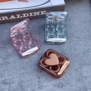 뚜껑이 필요없는 하트 더블 압축 휴대용 렌즈케이스 여행용