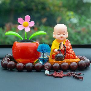 스님인형 태양광 자동차 머리 차내 액세서리 무사 향수 스님 차량용 흔들기