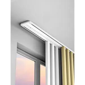 화이트 이중 커튼봉 슬라이드 2m 부터 휠 무소음 레일