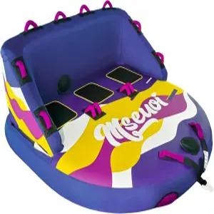 강화 핸들 퀵 커넥트 견인 로프 래피드 에어 밸브가 있는 대형 보트용 MSEUOI 팽창식 물 튜브 1-3 라이더