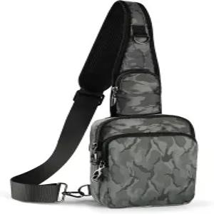 VADOO 슬링백 지퍼 잠금이 있는 크로스바디 백 RFID 차단 및 남녀용 방수 기능