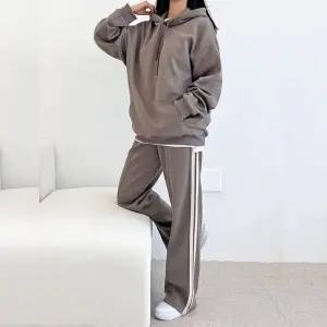 [하프클럽/]여자 빅사이즈 오버핏 후드티 테잎 트랙 팬츠 세트