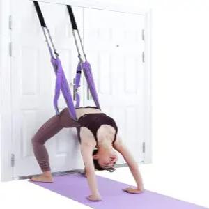 요가 피트니스 스트레칭 스트랩 조절 가능한 레그 스트레처 허리 굽힘 보조 트레이너 재활 필라테스 발레