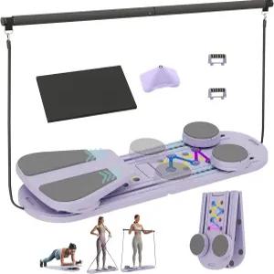 GZOOGOME 필라테스 보드 Ab 트레이너가 있는 다기능 리포머 머신 코어 및 전신 운동을 위한 휴대용 여성