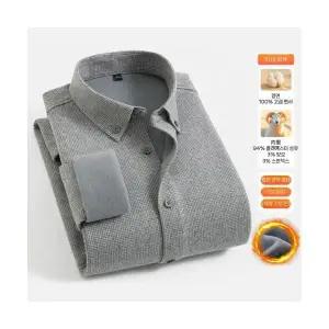 솔저스2 남성 겨울 기모 셔츠 트렌드 캐주얼 일체형 플리스 체크 순면 긴팔 따뜻한 OPH4