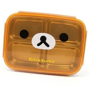 (올핀)리락쿠마 브라운 4구 이중 스텐 도시락 식판