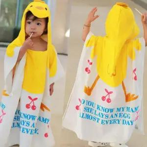 (다올)비치타올 아동 여름 오리 동물 물놀이 타올 샤워가운
