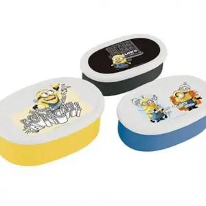 (올핀)타원형 미니언즈 전자렌지 보관용기 3종 도시락통