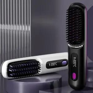 [하프클럽/오티마트]무선 빗 브러쉬 고데기 C타입 충전 휴대용 매직기