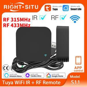 투야 IR 리모컨 RF 315MHz 433MHz 고정 코드 WiFi S11 앱 (에어컨, 모든 TV용) 스마트라이프, 얀덱스 알렉