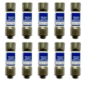 10팩 신형 EDCC-30 EDCC-30A 600Vac 시간 지연 퓨즈 전류 제한 클래스 CC 거부 카트리지