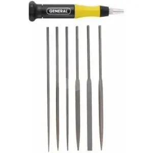 일반 도구 707476 6피스 스위스 패턴 크롬 합금 강철 바늘 파일 세트