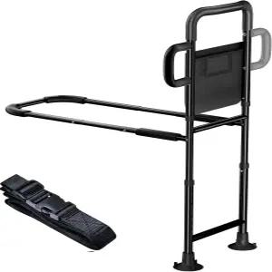 노인용 조이커들 침대 레일 - 높이 조절식 보조 미끄럼 방지 그립 및 포켓이 있는 안정적인 옆 손잡이 킹