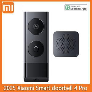 샤오미 스마트 도어벨 4프로 듀얼 렌즈 5MP HD 적외선 야간 투시 150도 광각 비디오 인터콤 32GB 캣아이 미