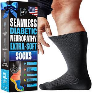 남성 크루용 DR GO 신경병증 양말 사이즈 논 바인딩 4켤레 블랙 화이트