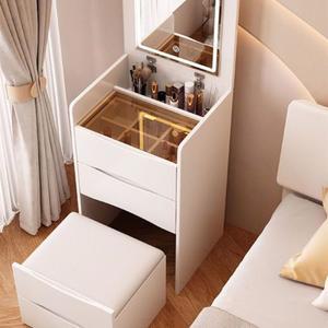 틈새 화장대 스툴 의자 작업 페브릭 등받이 48cm 보조 개폐식 다용도 엔틱 월넛