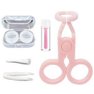 NGUP 컬러 콘택트렌즈 착용 보조 키트 제거 및 삽입 도구 세트 케이스 어플리케이터 플런저 흡입 컵 핀셋 보관 트레이