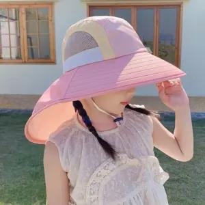 아동 배색 플랩캡 뒷챙 모자 물놀이 수영장 버킷햇 야 CQD8+5dSr