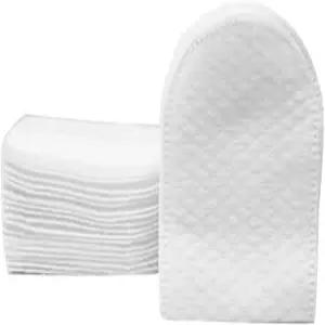 메리해피 240pcs 손가락 탭이 있는 U자형 포켓 코튼 패드 페이셜 클렌징 메이크업 제거용 경량 화장품