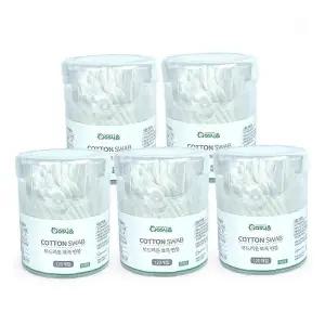 원통형 뾰족한 양면 화장솜 면봉 120p 5개입 메이크업 정리 위생용품 휴대용