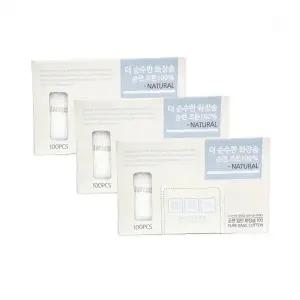 순면 화장솜 100p 박스형 3개입 클렌징 메이크업 리무버 스킨케어 토너패드