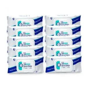 휴대용 살균 소독 티슈 70매 10p 손 세정 제균 위생 관리 의약외품 항균