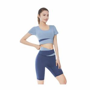 새로운 자른 요가 반바지 엉덩이 사이클링 염색 솔리드 높은 팬츠 여름 편안한 리프팅