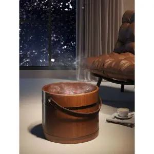 힐링 마사지샵 가죽 찜질 핸들 나무족욕통 족탕기 25cm A