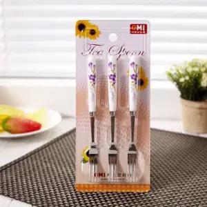 과일포크 과도 디저트포크 티포크 퍼플 3p