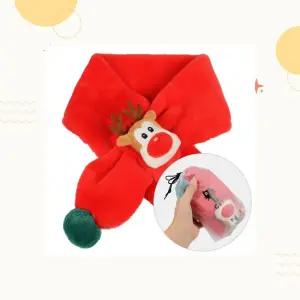 부드러운 벨벳 크리스마스목도리 끼움식 유아용 루돌프목도리 산타 겨울