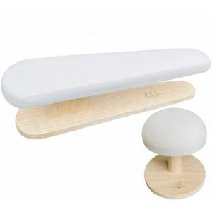 소매 다리미판 스탠드 좌식 긴소매 나무 도구 바지 어깨 A타입 1 원형 흰색 우드