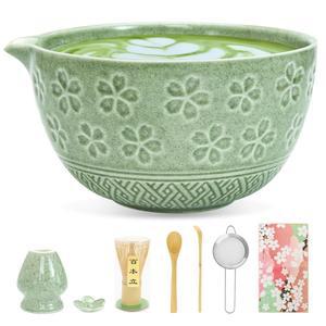 8 PCS 프리미엄 말차 거품기 세트 - 일본 그릇 차 만들기 도구 대나무 키트 전통 수공예 다도 선물 애호가와 비거너를 위한