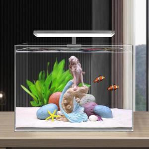 인어 어항 장식 송진 인형 수초항 수조 어항유목 조각 블루크로우 해구석 관상용새우