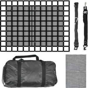 베베기기 헤비 듀티 화물망(메쉬 포함) 6.75피트 x 8피트 탄성 화물망(캠 버클 및 S-훅 크로스 스트랩 픽업