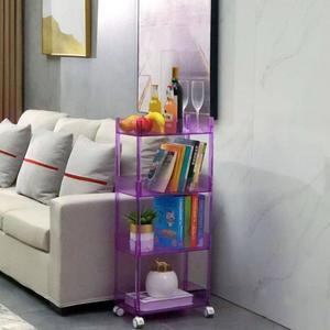 투명 이동식 북카트 진열대 진열장 왜건 보관대 5겹 바퀴 스낵바