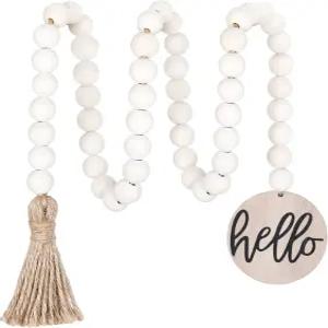 메이플릿 헬로 우드 비드 갈랜드와 태슬 장식용 비즈 홈 데코 농가 갈랜드 보호 장식 레이어드 트레이