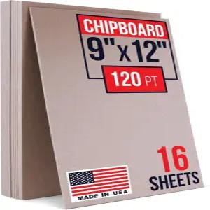 Paclord 9 x 12 브라운 크래프트 페이스트 칩보드 시트 0.120 Pt ？ 미국산 헤비 듀티 엑스트라 두꺼운