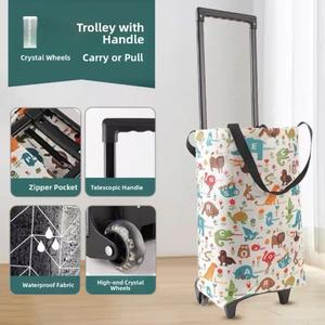 접이식 천 쇼핑카트 대용량 핸드헬드 푸시백 야외 상업 및 식료품점에