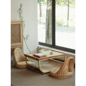 사각 라탄테이블 낮은 소반 다도 찻 상 세트