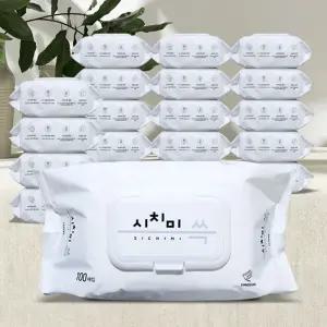 물티슈 100매 20팩 휴대용 비데 화장실 대용량아기 20 차량용 신생아 두꺼운 도톰한 샤워 물휴지 센스 엠보