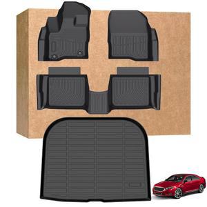 포드 토러스 2019-2010 플로어 매트, 토러스 SE | SEL | | SHO 전천후 고무 TPE 플로어 라이너, 방수 미끄럼 방지 보호 라이너, 프론트 및 2열 및 트렁크 매트