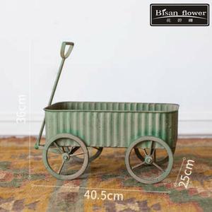 꽃수레 야외 화단 꾸미기 꽃집 선반 길이100x폭30x높이40cm 정원 옥상 테라스 마차