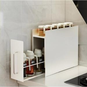 정리 슬림수납장 01 디귿수납장 다용도 1 양념통 수납 틈새 보관 이동식 주방 화이트
