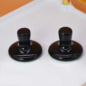 천연 흑요석 버섯 마사지 스톤 머리 지압 도구 페이셜 찜질 에너지 관리용