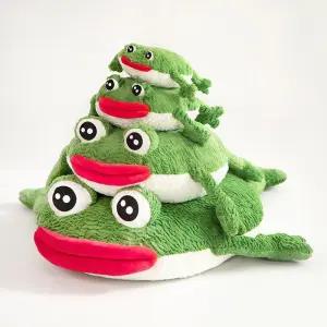 개구리 인형 대형 쿠션 애착 소파 녹색 35cm 차량 베개