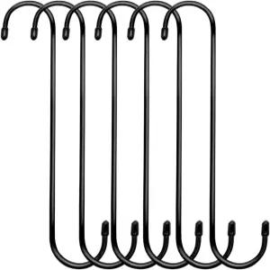 Lchkrep 식물 갈고리 6팩 10인치 블랙 대형 걸이 S 정원 꽃바구니 퍼골라 파티오 주방 실내 야외용