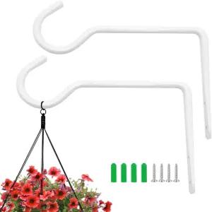 티크웨이 2팩 식물 브래킷 걸이 야외 울타리 갈고리 실내 벽 등불 새 모이통 꽃바구니 가로등 포지드