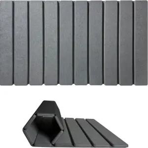 ZumenDa 접이식 돌 목욕 매트 미끄럼 방지 고무 뒷면이 있는 빠른 건조 규조류 흙 샤워 23.6 x 15.4 인치